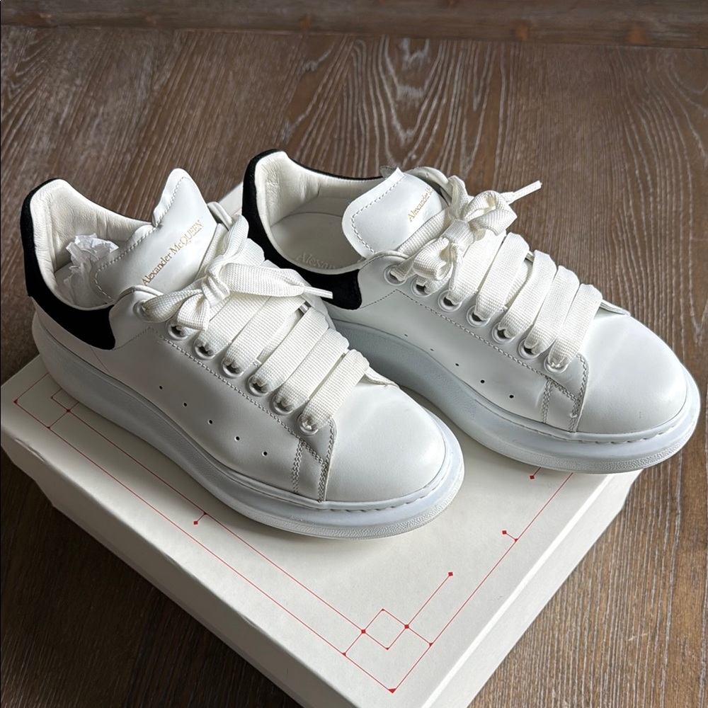 Alexander McQueen White Sneakers with Black Detail